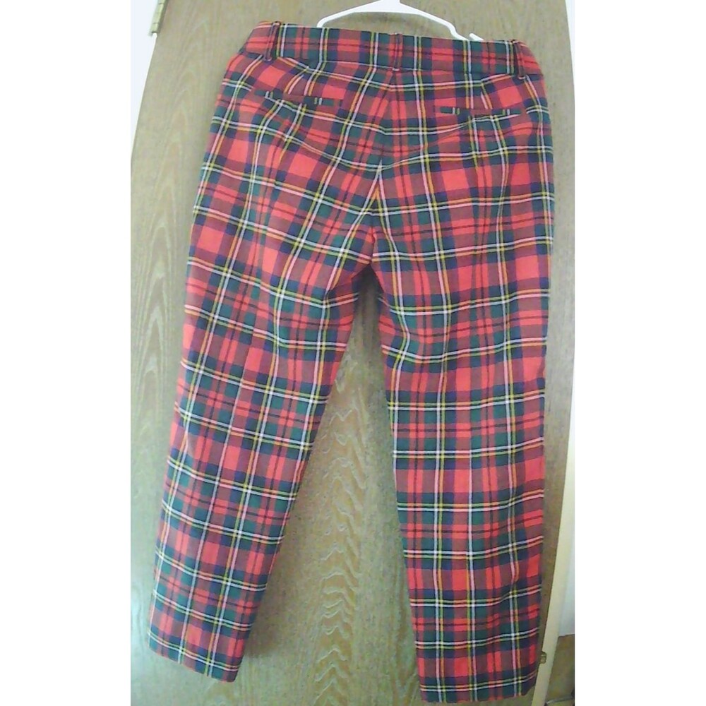 NEW WOMEN'S J CREW CAMERON SLIM CROP PANTS IN TARTAN TWO WAY STRETCH PLAID 8P - Picture 3 of 5